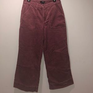 Anna pink corduroy cropped flared pants